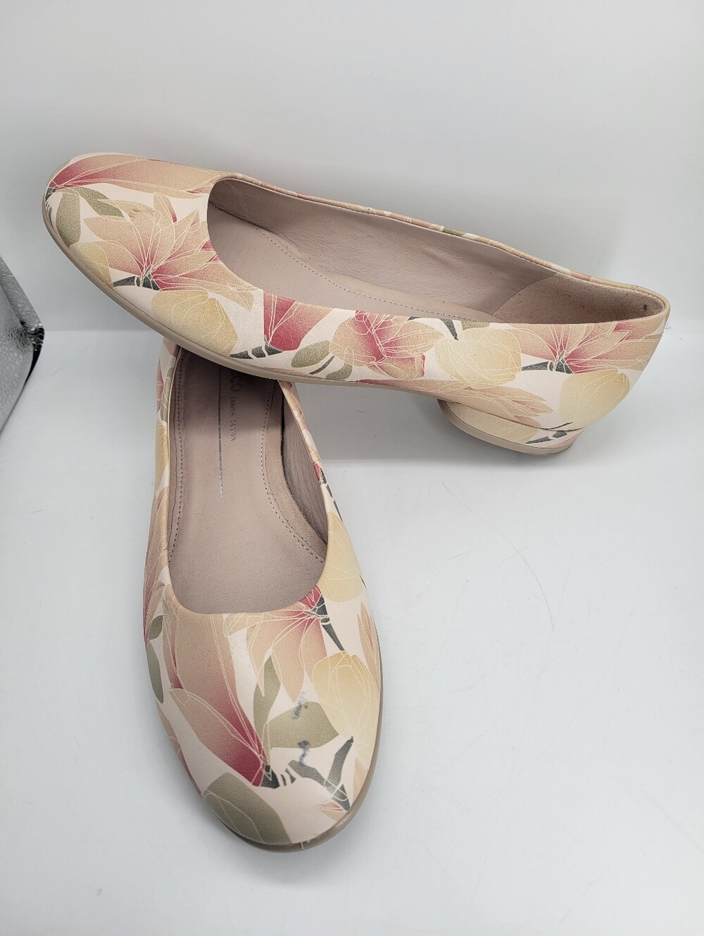 Ecco Leather Floral Print Anine Ballerina Shoes Women’s Size 39 EU (8 US)